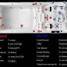 Dual Drive Infinity Swimming Pool Tub Large Home Use Acrylic Massage Whirlpool Spa Hot Tub For Sale thumbnail-6