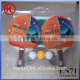 promotional desktop poplar wooden ping pong table tennis racket set with 3 table tennis balls wholesale