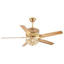 LED Light Gold Ceiling Fan Elegant Iron Blades Ceiling Fan With LED Light and Remote Control thumbnail-1