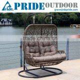 Luxury Outdoor Furniture Double Seat Hanging Indoor Swing Rattan Egg Chair Living Room Swing Chair Quality Choice thumbnail-1