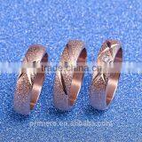 Hot Matte Titanium Steel 14k Rose Gold 1 Gram Plated Fashion Female Tail Ring Wedding Gift thumbnail-3