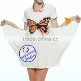 Custom Combed Cotton Jersey Printed Short Sleeve White Maternity t Shirt thumbnail-3