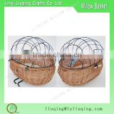 wholesale Custom removable round wicker dog bike basket front bike basket