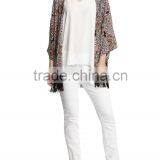 2015 Latest European Summer Fashion Red Fringed Tassel Kimono thumbnail-2