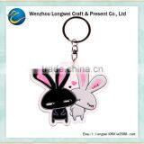 Cute Rabbit Couple Acrylic Keychain Laser Cut/acrylic Key Chain/plastic Spring Key Chain
