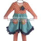 Stripe Long Dress Plus Size Christmas Dress Western Girl Outfit Child Garment Girl Party Clothing thumbnail-1
