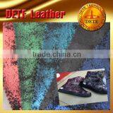 Shiny pu Synthetic Leather Raw Material for Shoe Making Stocklot From China Manufacturer thumbnail-1