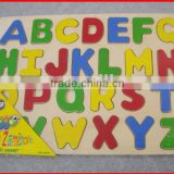 plywood English alphabet jigsaw puzzle learning toy for children