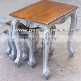 Mahogany Furniture - Wooden Queen Anne Nest of 3 Tables