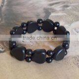 Natural Black Bian Stone Bangle thumbnail-1