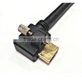 HDMI male to Male Left Angled cable Panel Mount with Screw Lock Cable Panel Mount with Screw Lock Cable 1080P for HD