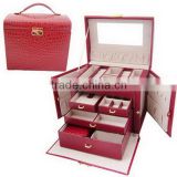 New design newly design plastic leather jewelry box for sale