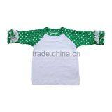 Wholesale 2016 Boutique Baby t Shirt Toddler Girls Striped Sleeve Raglan Shirt 3/4 Ruffle Sleeve Shirt thumbnail-3