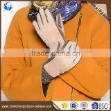 Cheap ladies thinsulate lined cream color suede leather gloves