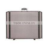 Three Fold Fire Screen With Twist Handle in Black thumbnail-1