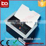 Table Hidden Aluminum Brushed Panel Desktop Flip Up Power Socket Box for Office AV Solutions thumbnail-3