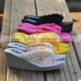 Women Summer Thick Bottom High Heel wedge Flip Flops Beach Sandal Slippers