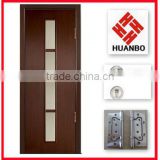 Latest design PVC wooden interior doors mdf with glass