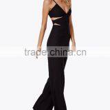 Trendy Top Sale Spaghetti Strap v Cut Out Bandage Long Black Sexy Jumpsuits for Woman thumbnail-5