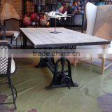 Industrial Rustic Wood Cast Iron Drafting Table Desk , French Architect Drafting Dining Table , thumbnail-3