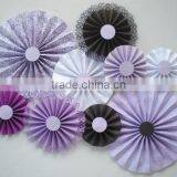 YiWu Wholesale PartySupplier Lavender Paper Rosettes, Lavender, Brown, White, Various Shades of Purple for Wedding Photo Backdro