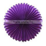YiWu Whoolesale 6" 8" 10" 12" 16" 10inch 16inch Purple Honeycomb Tissue Paper Fans Paper Rosettes Paper Fan