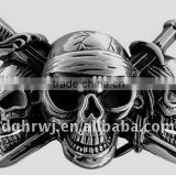 silver plating metal skull belt buckle