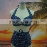New Arrival Dot Print Fashion Retro High Waist Bikini