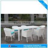 F-2107+687 Space-saving White Rattan Furniture High End Palace Dining Set thumbnail-1