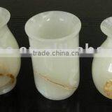 White Flower Stone Vase thumbnail-1