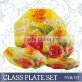 octagonal glass tray set for promotional