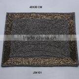 Rectangular Glass Bead Place Mat With Different Shade Border Available in More Colours and Patterns