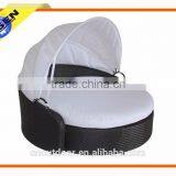 Outdoor High Quality Rattan Wicker Round Daybed With Canopy thumbnail-5