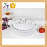 12.5" Round Porcelain Baking Tray With Lid thumbnail-1