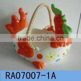 Ceramic Easter Gift, Cock Candy Holder,fruit Basket thumbnail-1