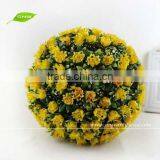 GNW GP009-2 Plastic Artificial Yellow Rose Flower Glass Ball for Garden Decoration thumbnail-1