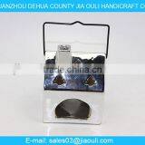 Plating Silver Ceramic House Shape Hurricane Lamp for Decoration thumbnail-3