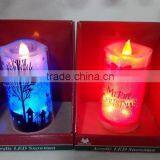 Plastic LED Battery Operated Printing Christmas Candle Decoration thumbnail-2