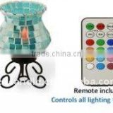 mosaic glass light with metal stand