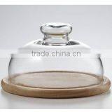 2017 Good Selling Transparent Plastic Display Dome With Bamboo Base