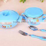 Color Stainless Steel Serving Soup Baby Bowl With Lid Kids Suction Bowl thumbnail-5