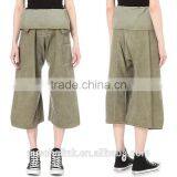 Custom Ladies Cropped Cotton Trousers Patterns New Design thumbnail-6