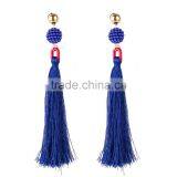 Bohemian Jewelry Imitation Pearls With Long Colorful Tassel Charms Earrings for Women thumbnail-3