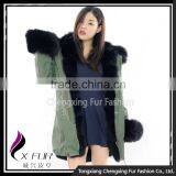 CX-G-P-02 Hot Sale Fox Fur Real Fur Parka Warm Winter Wear for Ladies Parka thumbnail-2
