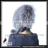 CX-C-114 Wholesale 2016 Good Quality Windproof In Stock Silver Fox Fur Hat thumbnail-3