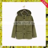 China wholesale high quality custom oem service boys fashion hooded plain denim military jacket