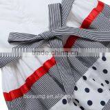 2015 Summer High Quality Fashion Pure Cotton Polka Dots Stripes Splice Childrens Clothes Guangzhou thumbnail-5