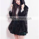 2016 Winter Real Mink Fur Overcoat With Hood Natural Mink Fur Hooded Coat thumbnail-5