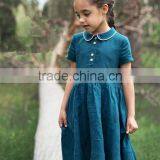 High Quality Washed Girl's Linen Dress Kids Linen Summer Dress thumbnail-1