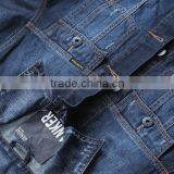 T1031 OEM Denim Top Coat pu Coated Sleeves Men Jacket thumbnail-5